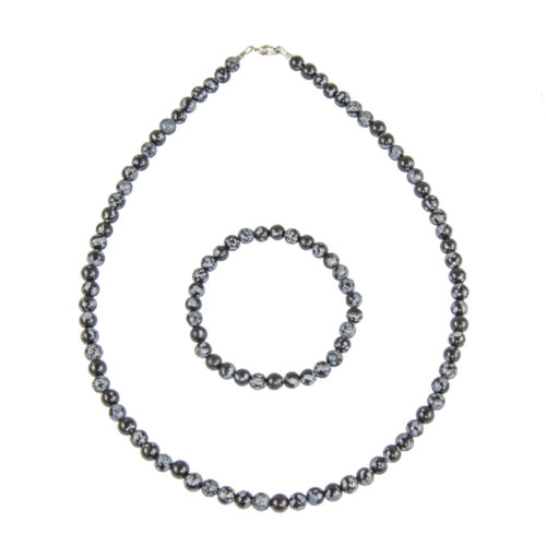 coffret obsidienne flocon de neige pierres boules 6mm