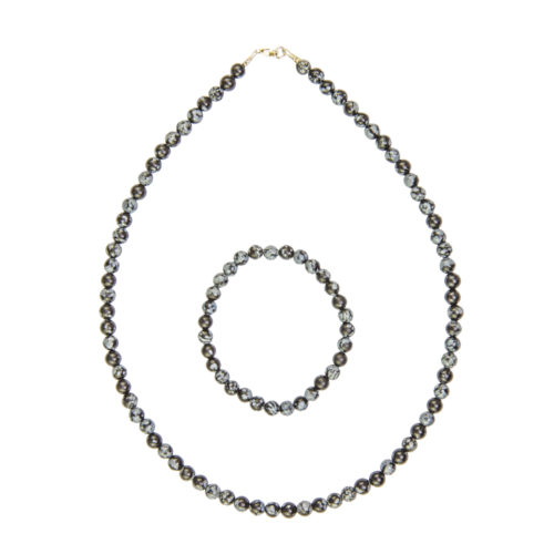 caja obsidiana copo de nieve piedras bolas 6mm