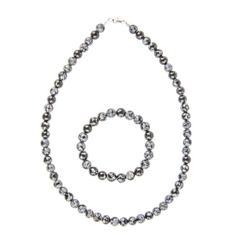 caja obsidiana copo de nieve piedras bolas 10mm