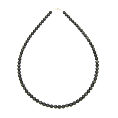 collier obsidienne noire pierres boules 6mm