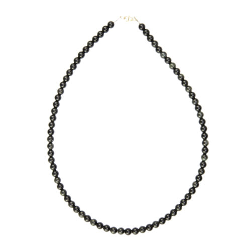 collier obsidienne noire pierres boules 6mm