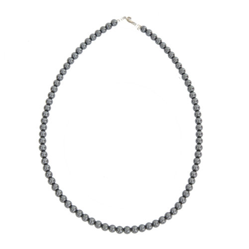 collier hématite pierres boules 6mm