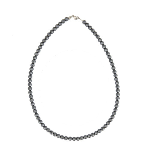 collier hématite pierres boules 6mm