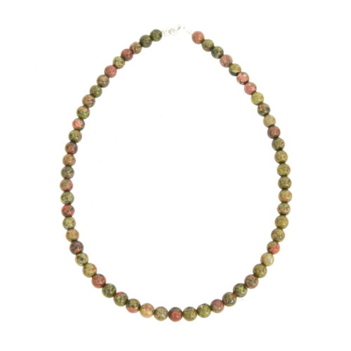 collier unakite pierres boules 8mm