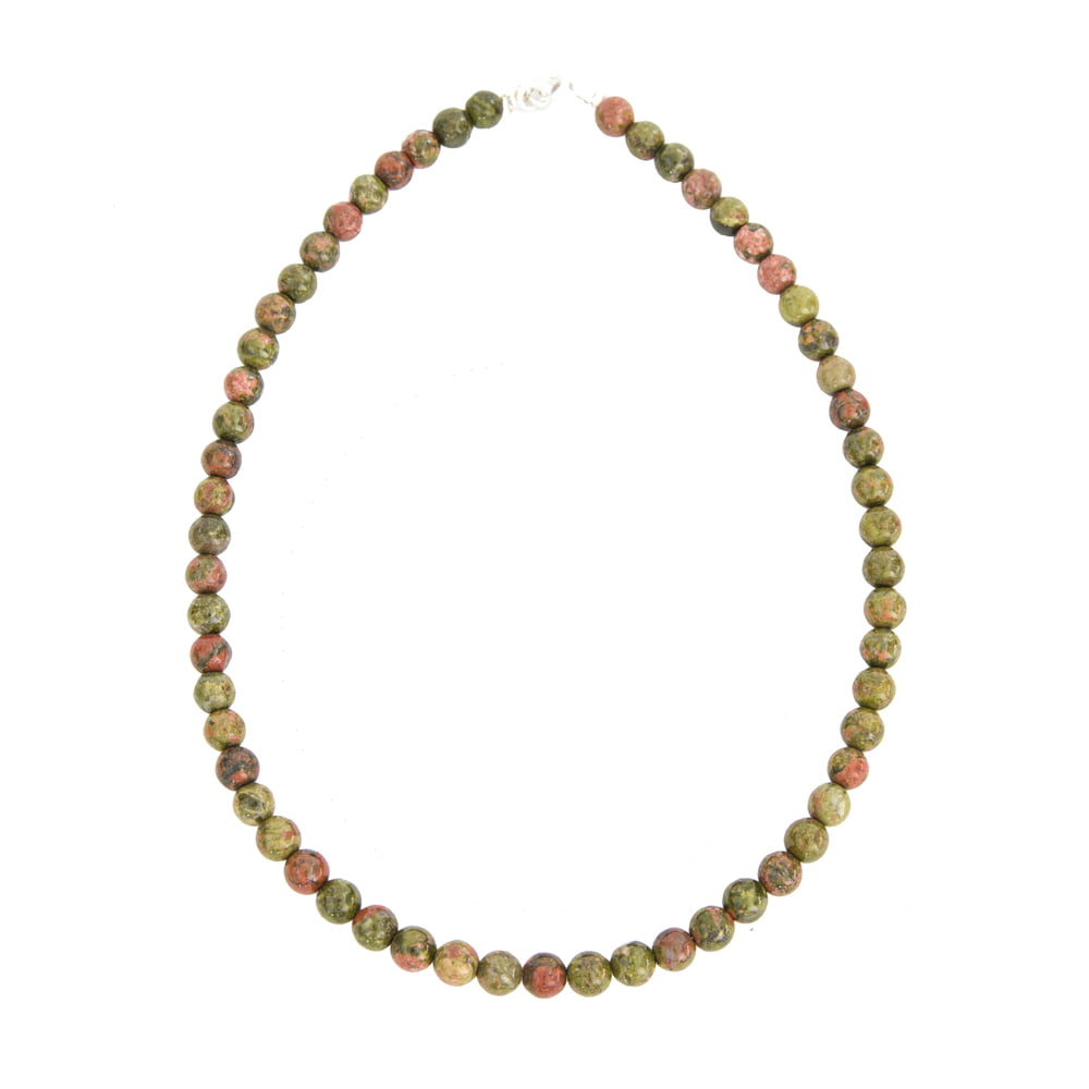 Collier-unakite-Pierres-Boules-08mm-01 collier unakite pierres boules 8mm