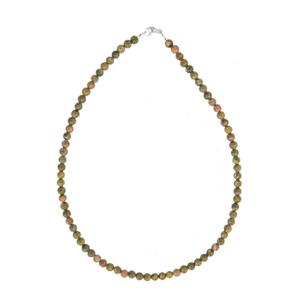 Collier-unakite-pierres-boules-06mm-02 Collier unakite pierres boules 6mm