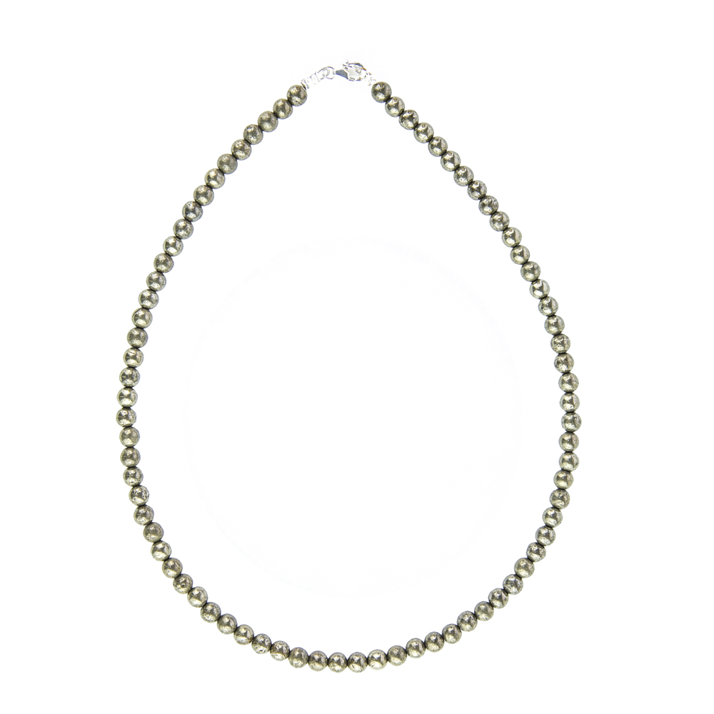 Collier-pyrite-de-fer-Pierres-Boules-6mm-02 collier pyrite de fer pierres boules 6mm