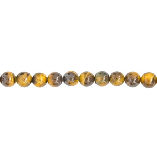 fil oeil de tigre pierres boules 8mm