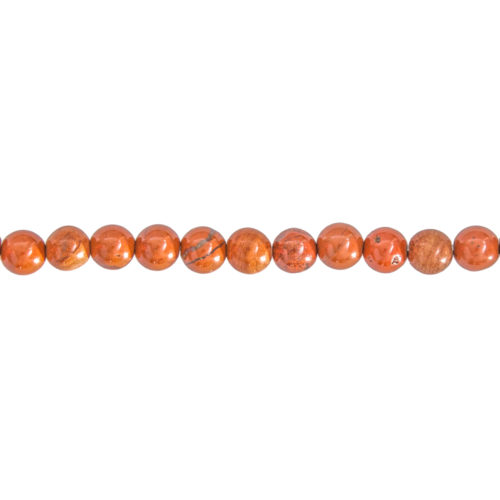 fil jaspe rouge pierres boules 6mm