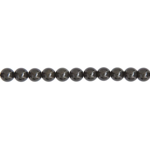 fil obsidienne noire pierres boules 6mm