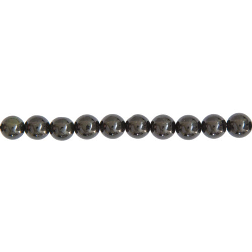 fil obsidienne noire pierres boules 8mm
