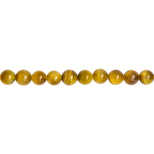 fil oeil de tigre dore pierres boules 8mm