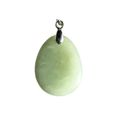 pendentif jade vert pierre plate