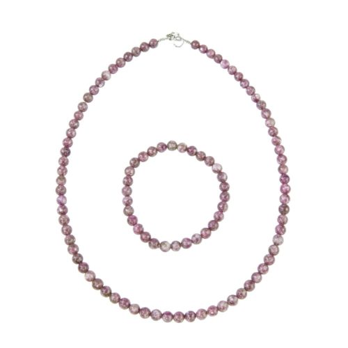 coffret tourmaline rose pierres boules 6mm