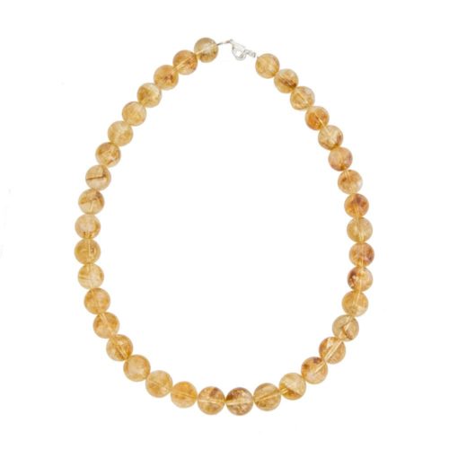 collier citrine pierres boules 12mm
