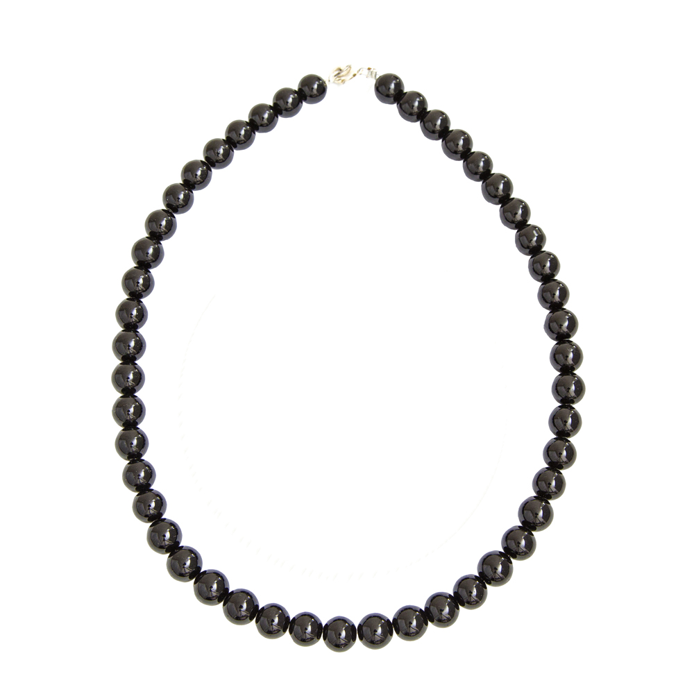 Collier-tourmaline-noire-Boules-10mm-01 collier tourmaline noire pierres boules 10mm