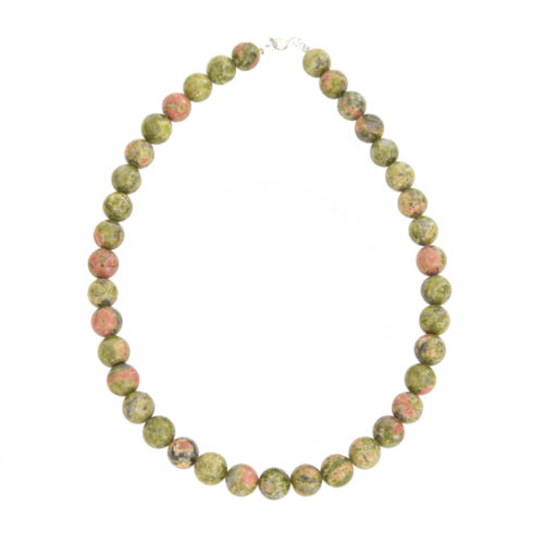 collier unakite pierres boules 12mm