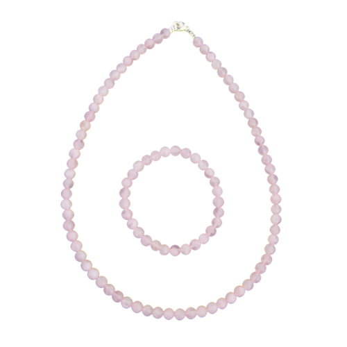 coffret quartz rose pierres boules 6mm