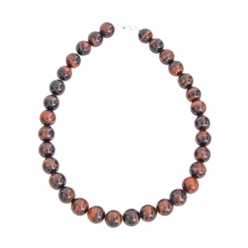 collier oeil de taureau pierres boules 14mm