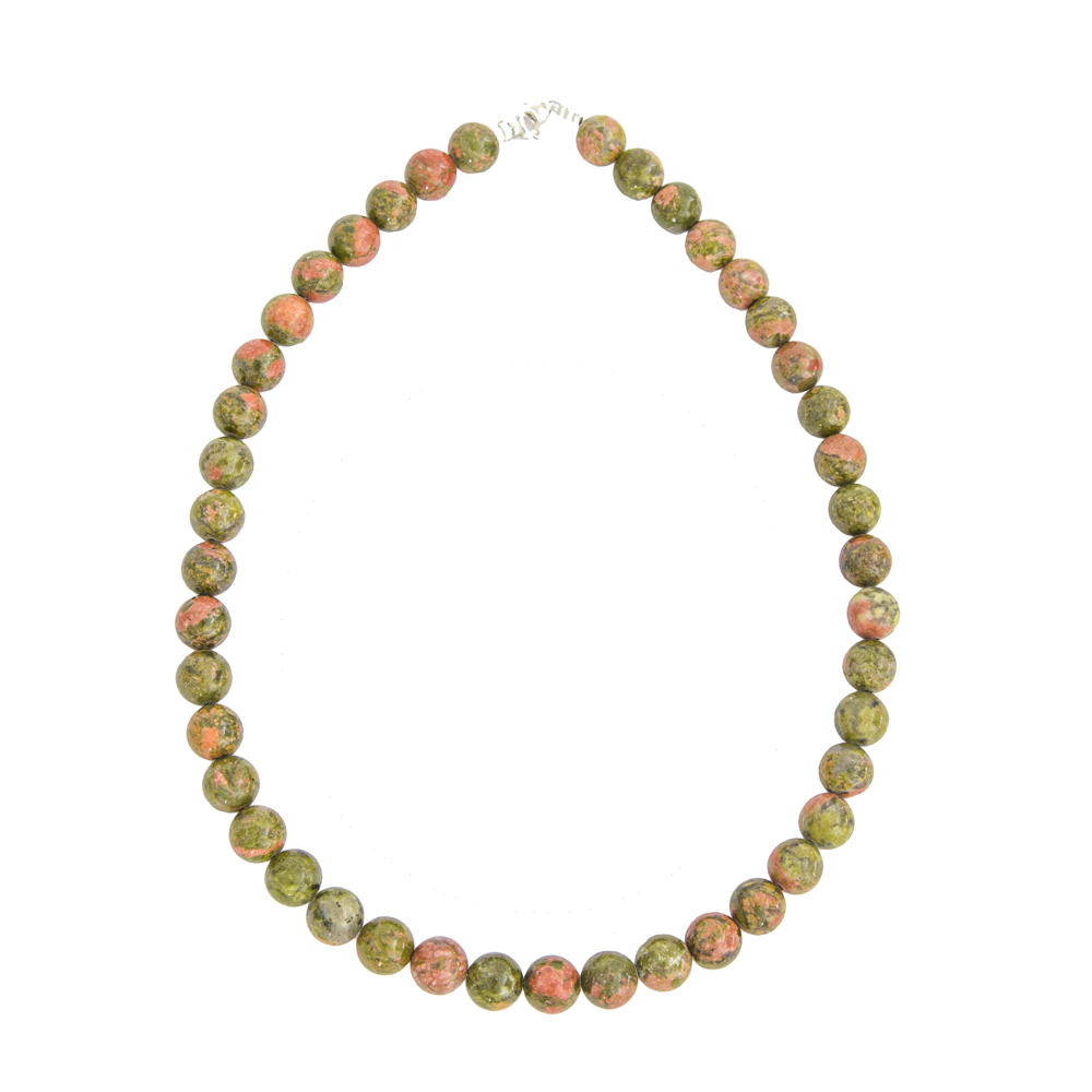 collier-unakite-pierres-boules-10mm-01 collier unakite pierres boules 10mm
