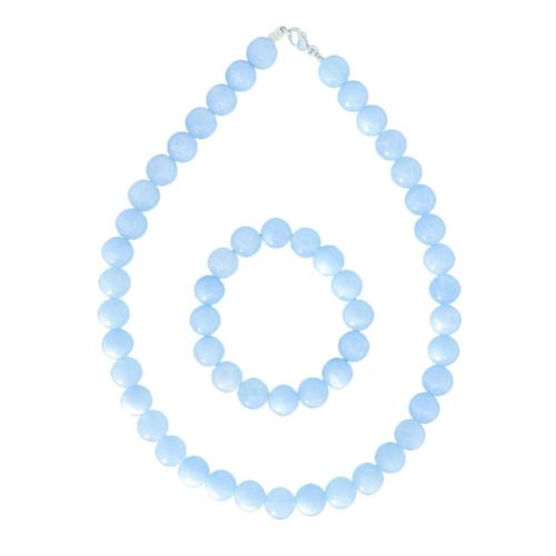 coffret aigue marine pierres boules 12mm