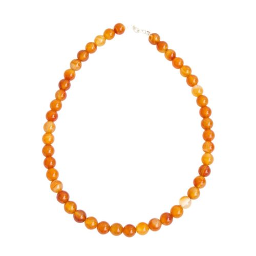 collier cornaline pierres boules 10mm