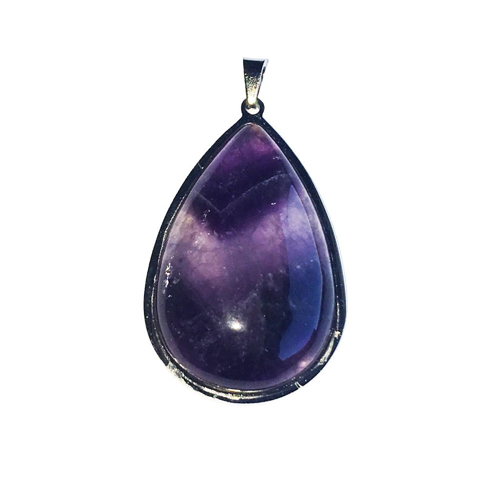 pendentif-amethyste-goutte-montee-acier-01 Pendentif amethyste goutte monté acier