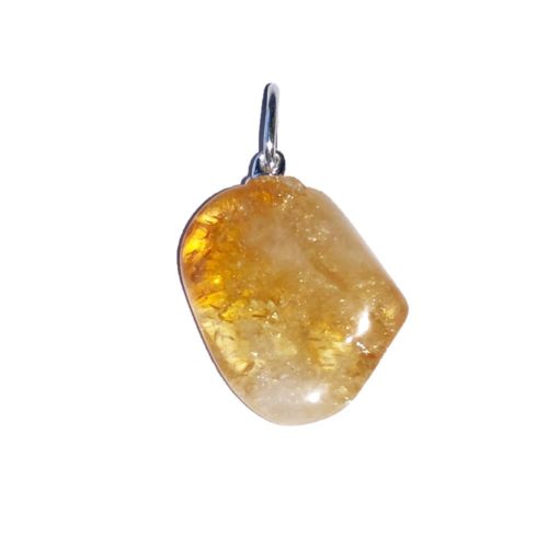 pendentif citrine pierre roulée