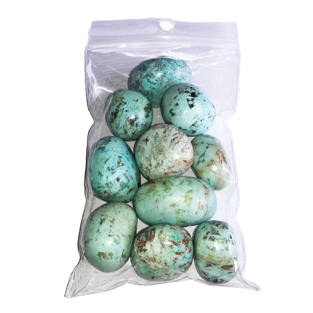 sachet-pierres-roulees-chrysocolle-250grs sachet pierres roulées chrysocolle 250grs