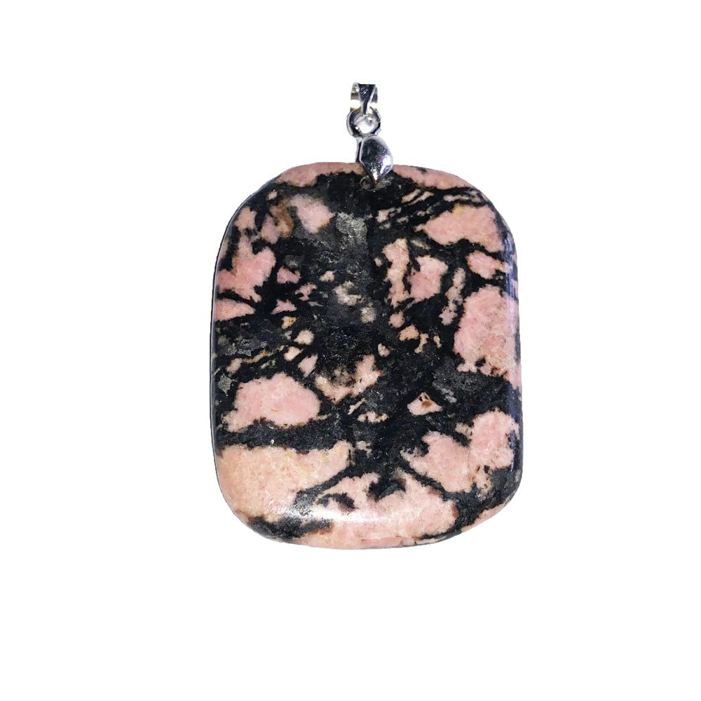 pendentif-rhodonite-pierre-plate-01 pendentif rhodonite pierre plate
