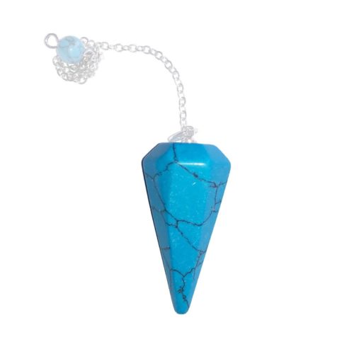 pendule howlite bleue hexagonal