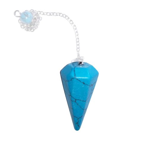 pendule howlite bleue hexagonal