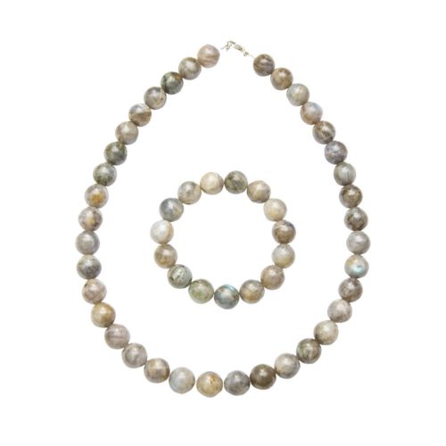 parure labradorite pierres boules 12mm