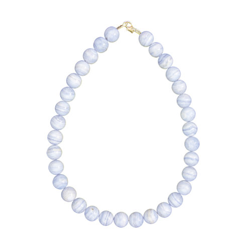 collar calcedonia piedras bolas 14mm