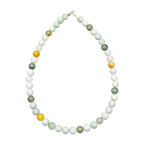 collier jade vert pierres boules 10mm