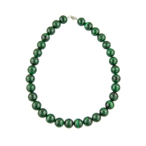collier malachite pierres boules 14mm
