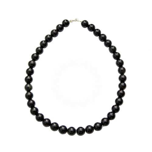 collar obsidiana negra piedras bolas 12mm
