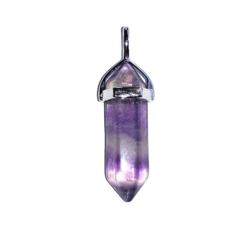pendentif fluorite violette pointe