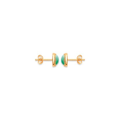 boucle oreille aventurine plaqué or 750