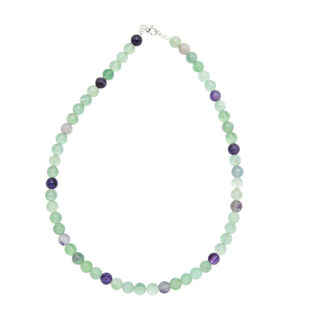 collier fluorite multicolore pierres boules 8mm collier fluorite multicolore pierres boules 8mm