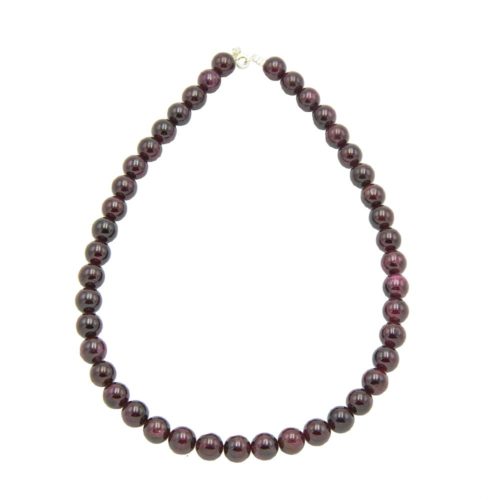 collier grenat pierres boules 10mm