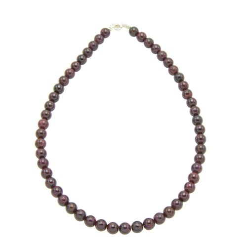 collier grenat pierres boules 8mm