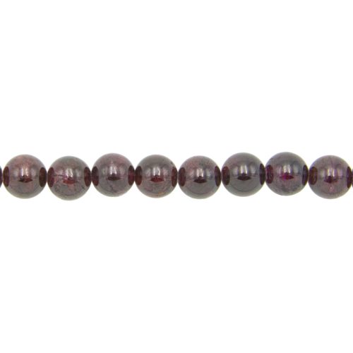 fil grenat pierres boules 12mm
