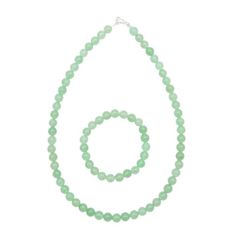 parure aventurine pierres boules 8mm