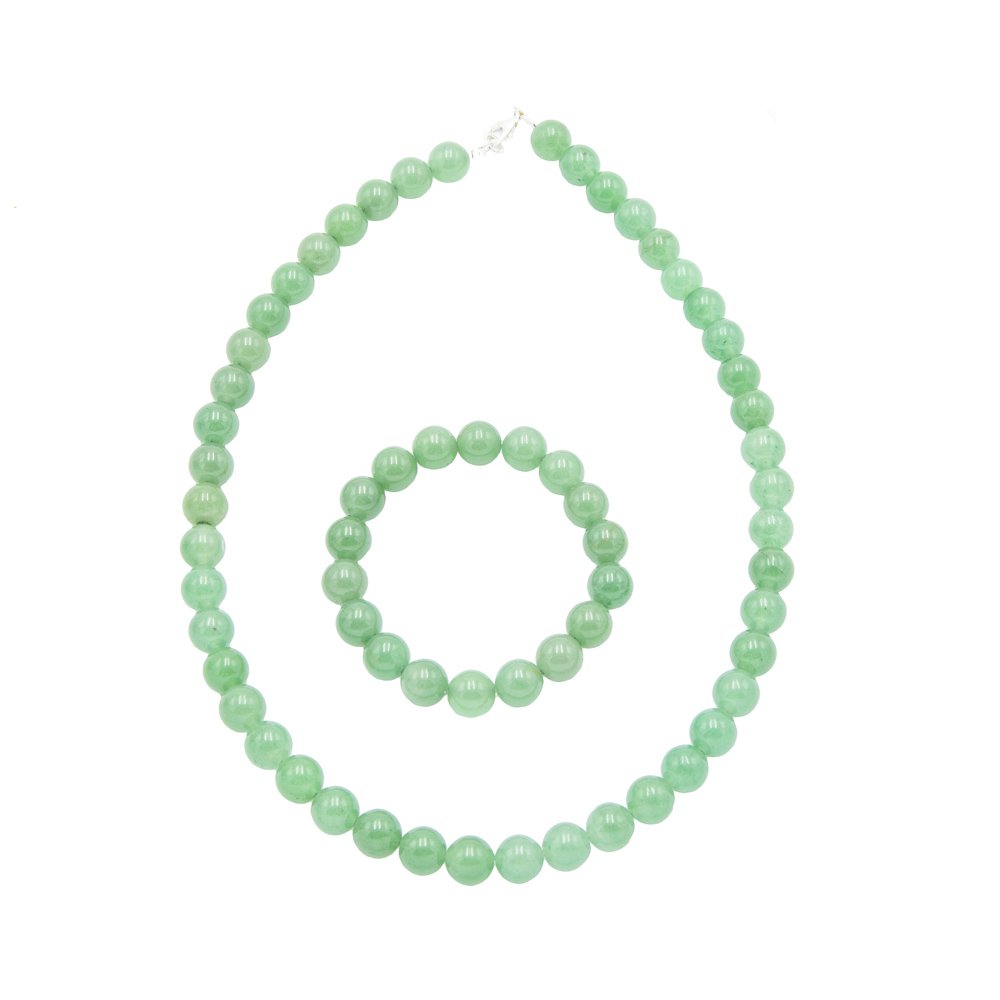 parure aventurine pierres boules 10mm parure aventurine pierres boules 10mm