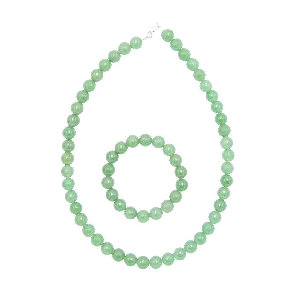 parure aventurine pierres boules 10mm parure aventurine pierres boules 10mm