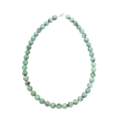 collier émeraude pierres boules 10mm