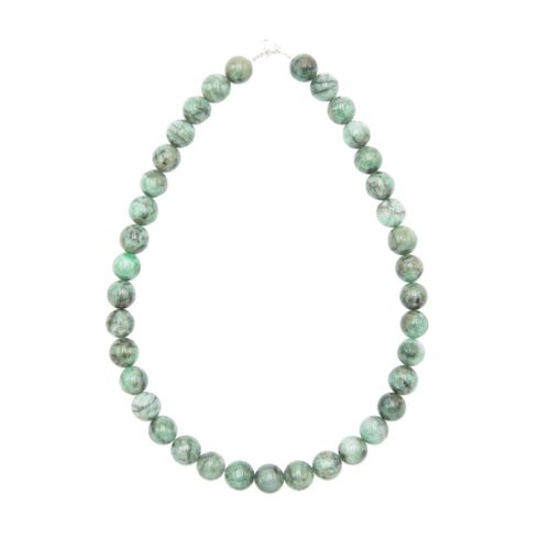 collier émeraude pierres boules 12mm