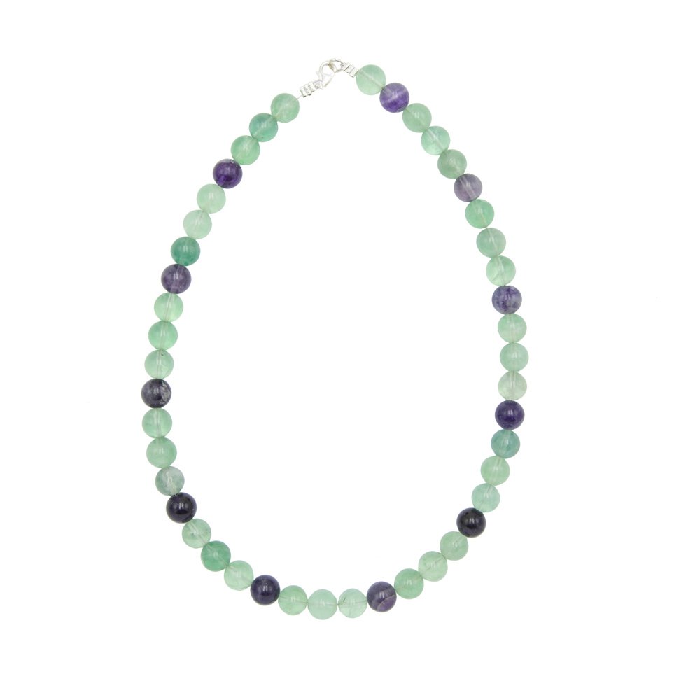 collier fluorite multicolore pierres boules 10mm collier fluorite multicolore pierres boules 10mm