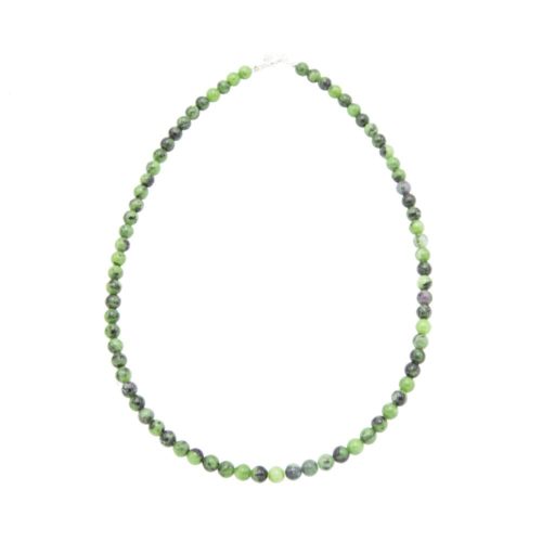 collier rubis sur zoisite pierres boules 6mm